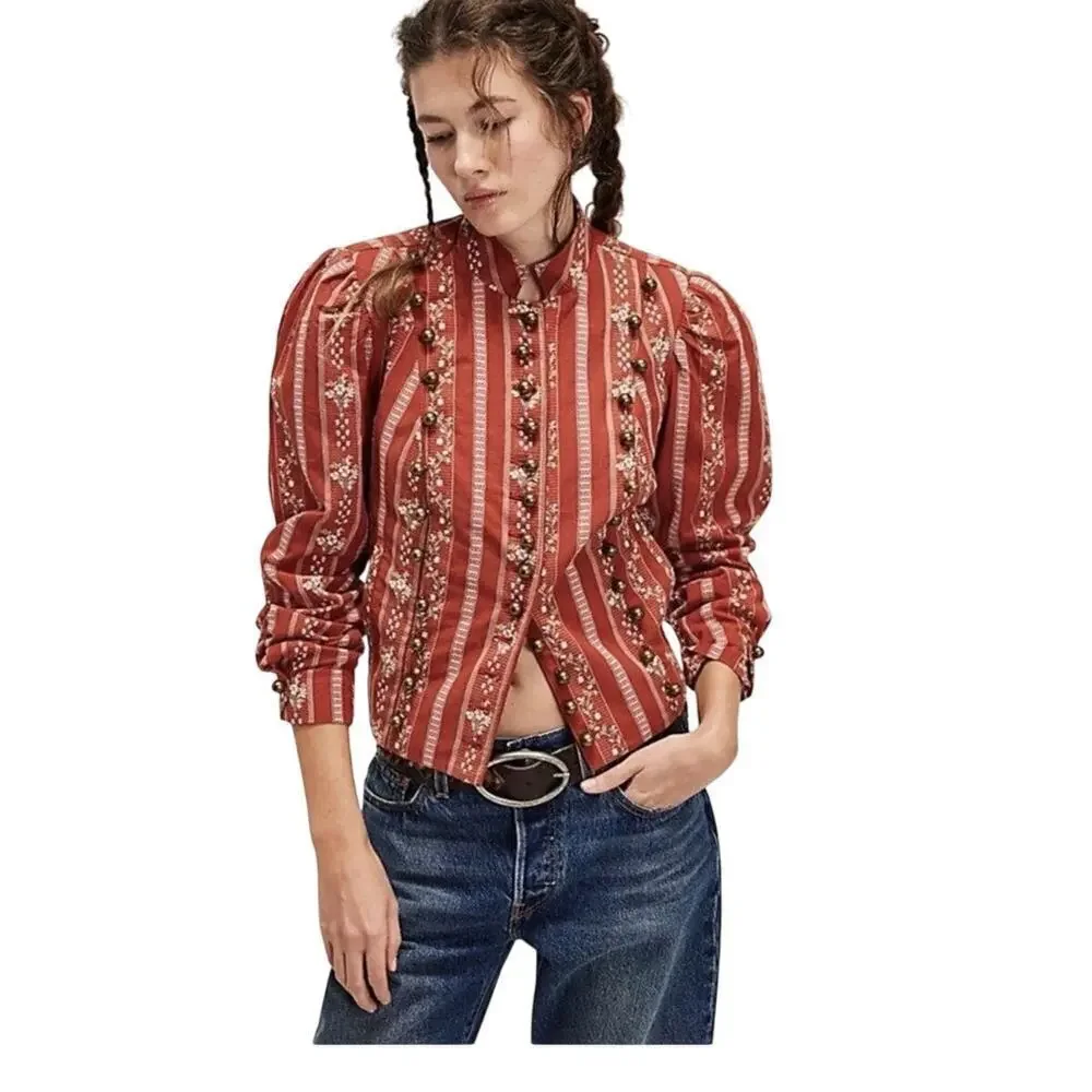 NWT Free People Sorel Rust Red Cottage Jacket XL